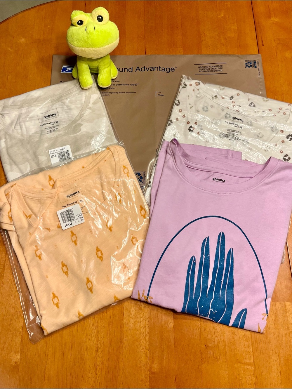 4 Sonoma Woman’s Short Sleeve Tees - Cream Beige, Peach, Lilac, Blue NWT